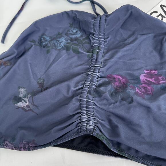GANNI Ruched Floral Print Bikini Top Size 8 NWT - Picture 10 of 10